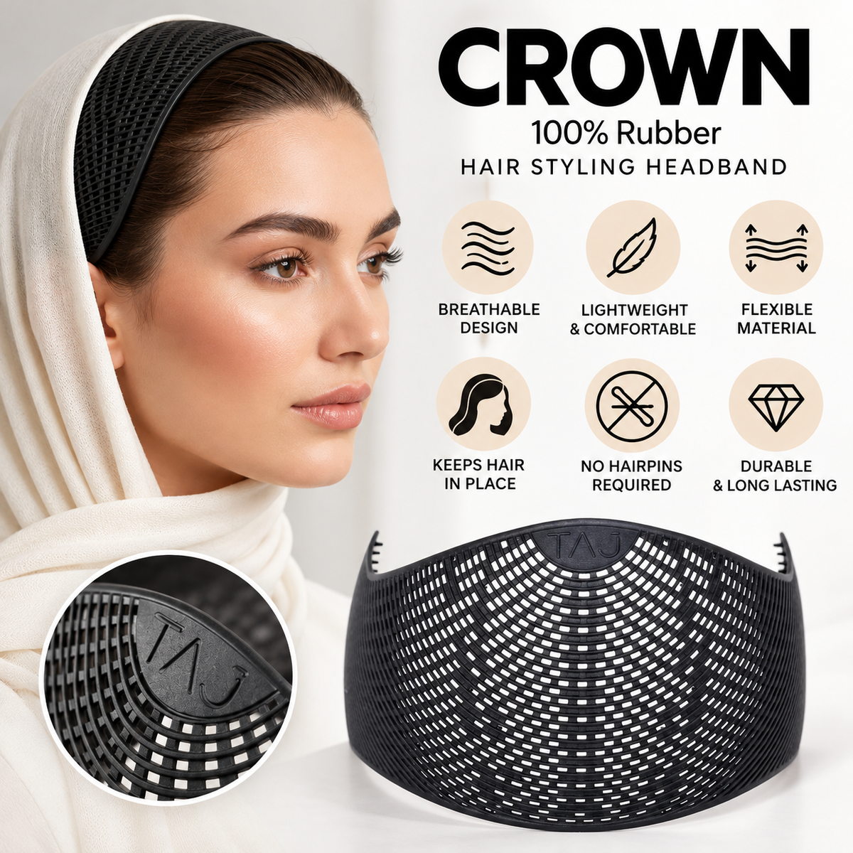 CROWN Hair Grip Headband