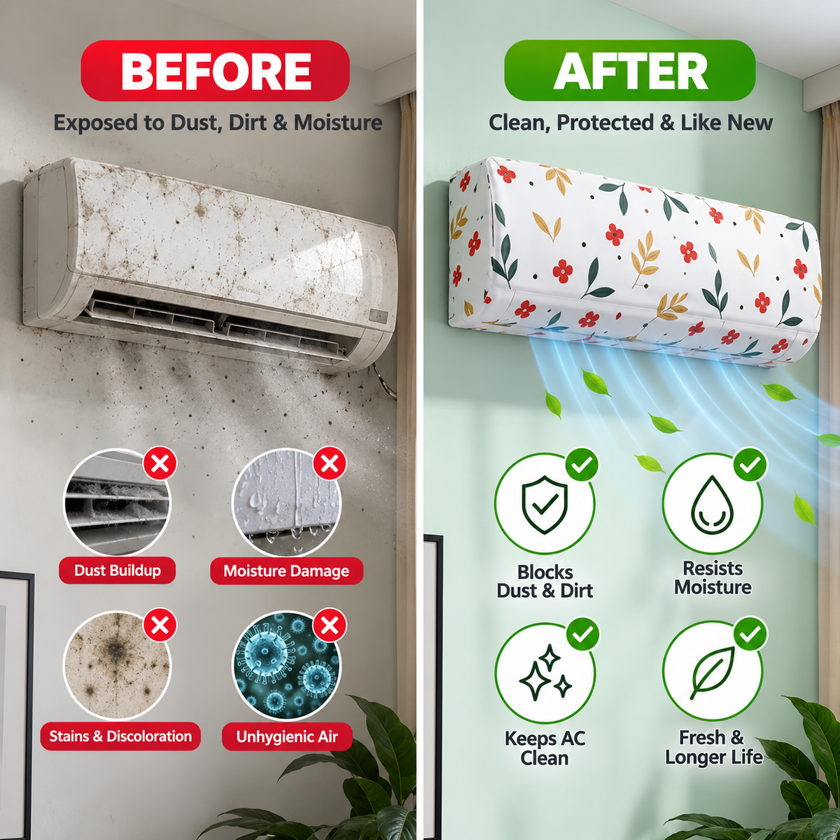 Universal AC Dust & Moisture Cover 🛡️❄️