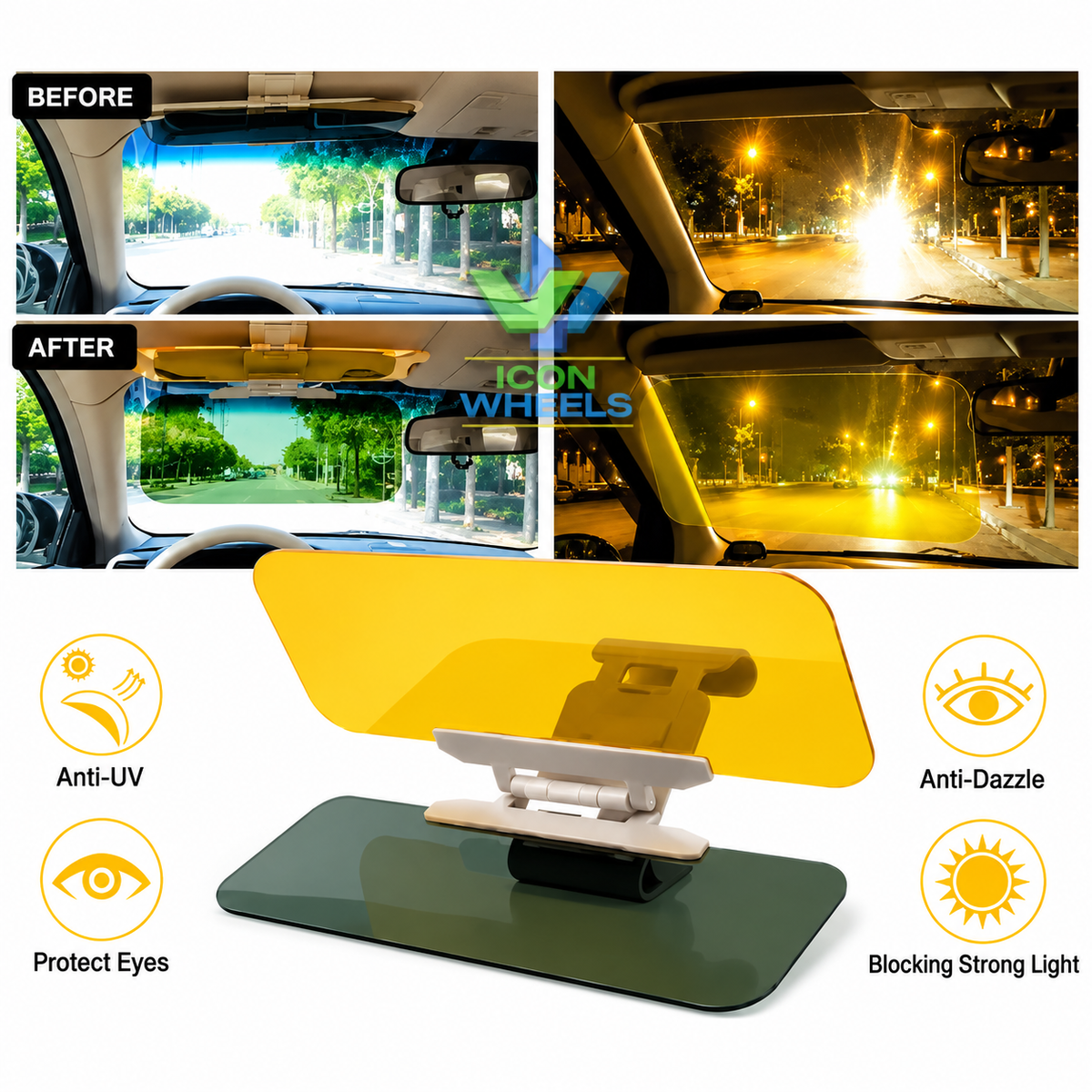 Car Sun Visor - Anti-Glare Shield