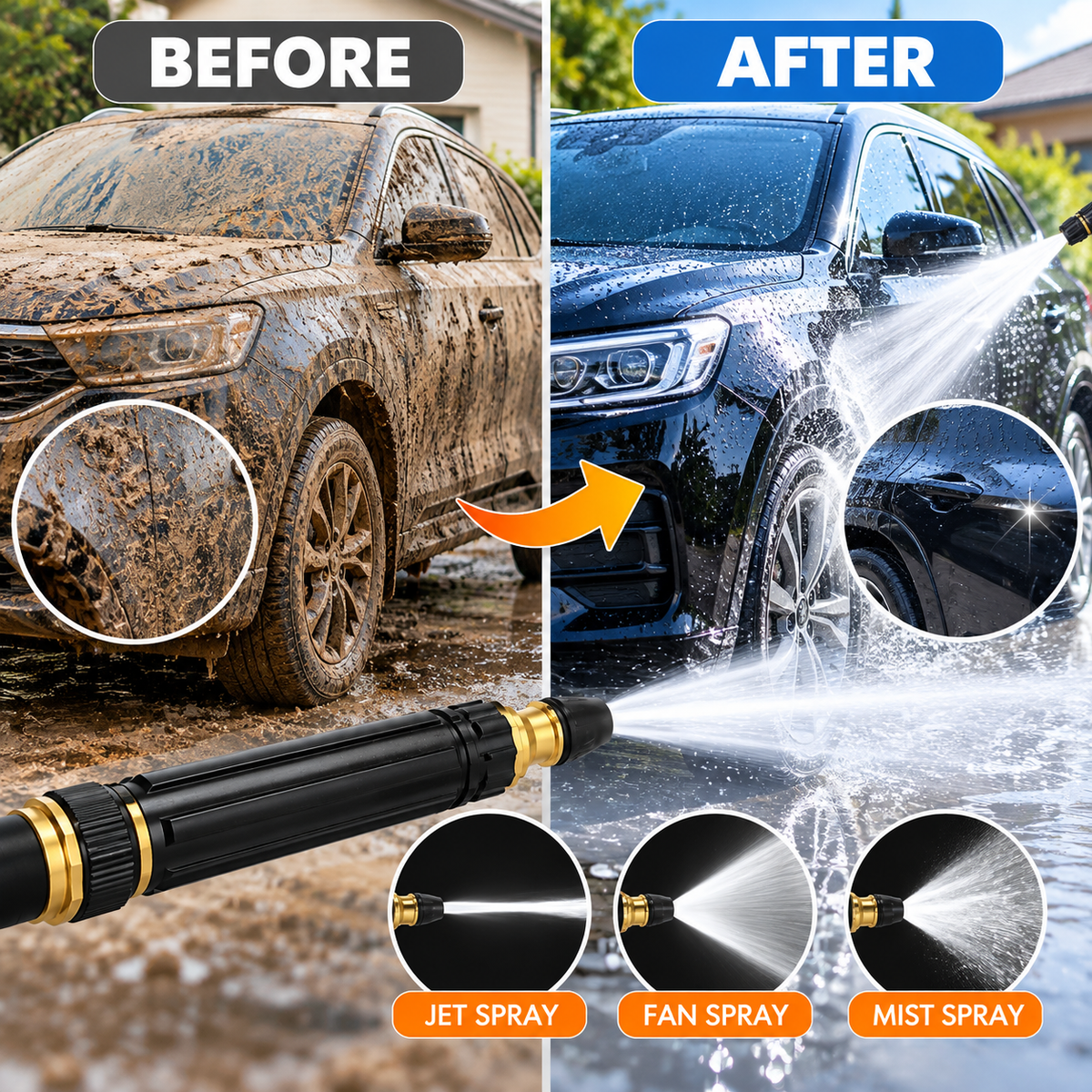High-Pressure Adjustable Water Spray Nozzle