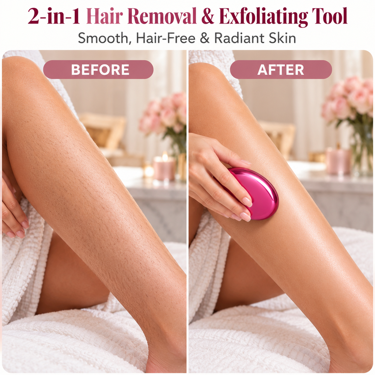 2-in-1 Hair Removal & Exfoliating Tool
