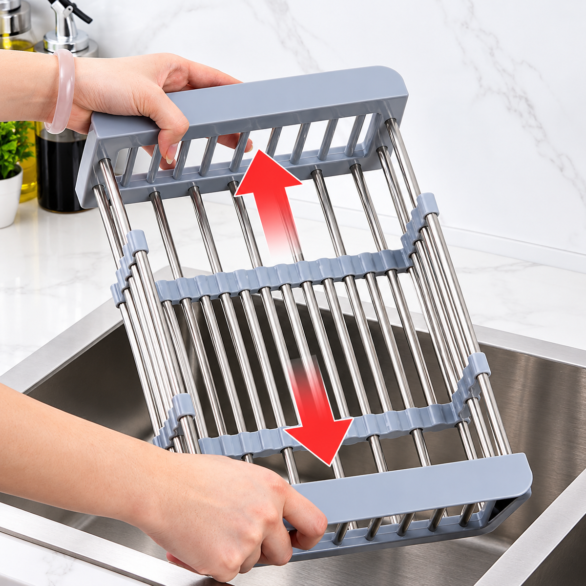 Adjustable Sink Drain Rack