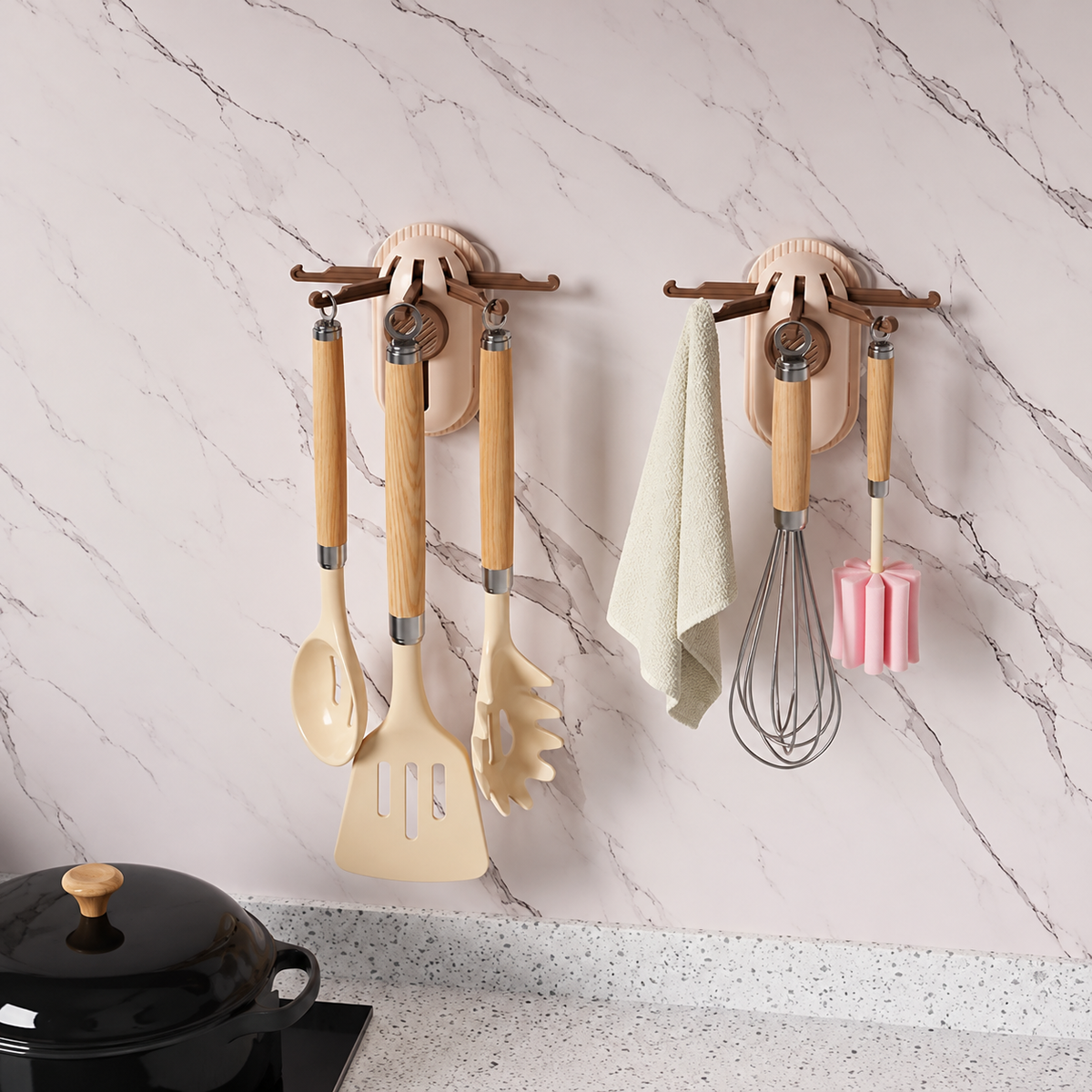 360° Rotating Wall-Mounted Multi-Purpose Hook Organizer
