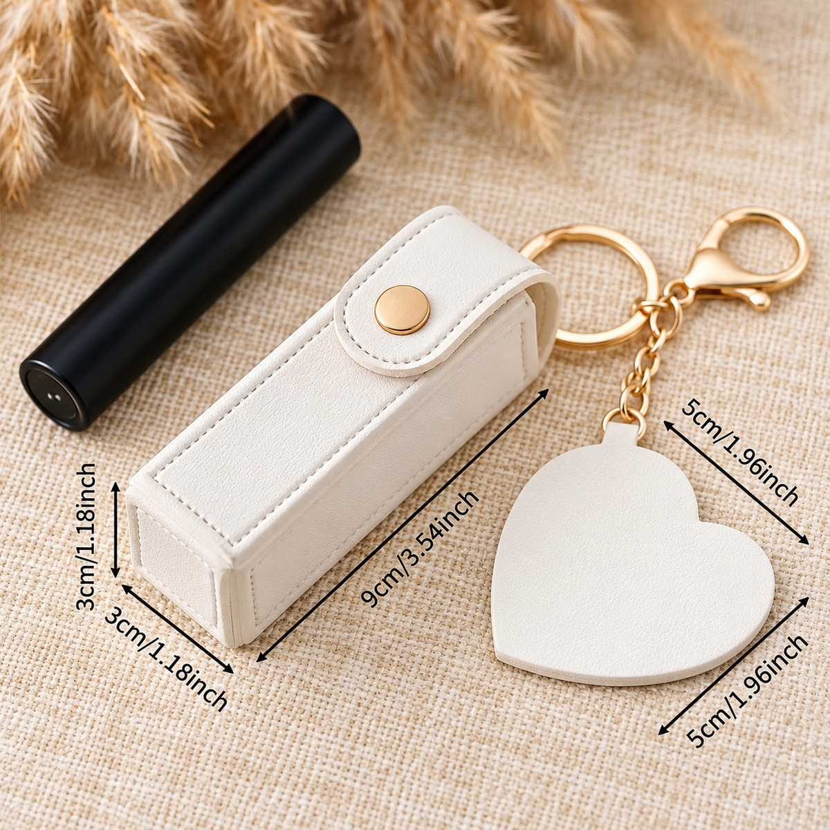 Heart Mirror Keychain & Lipstick Holder