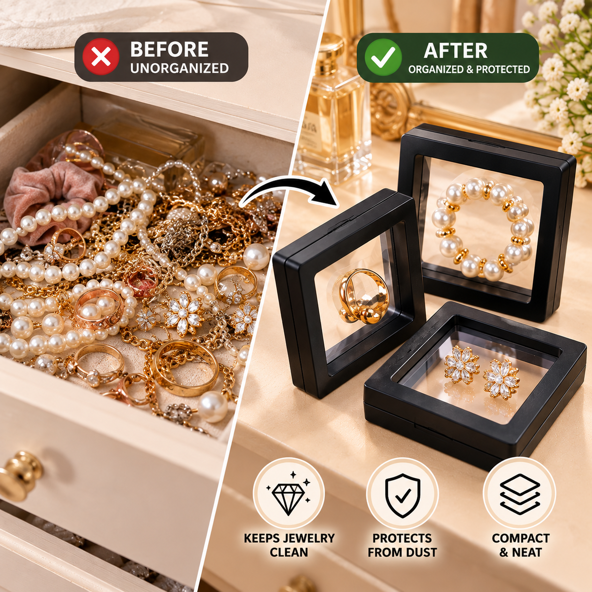 Floating Jewelry Display Box