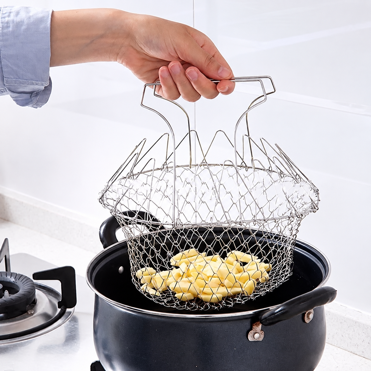 Multifunctional 12 in 1 Folding Frying Chef Basket