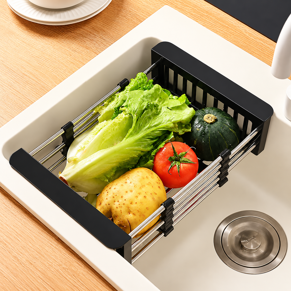Adjustable Sink Drain Rack