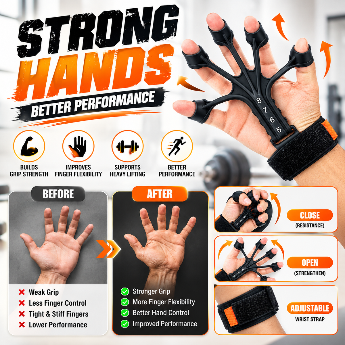 Adjustable Finger & Grip Strengthener