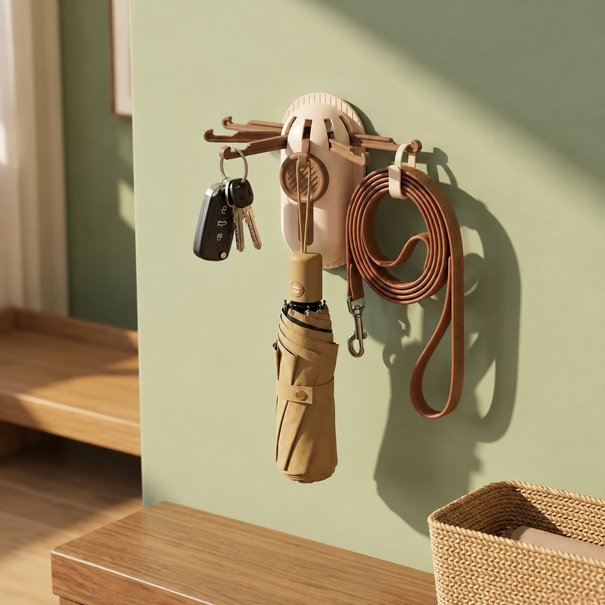 360° Rotating Wall-Mounted Multi-Purpose Hook Organizer