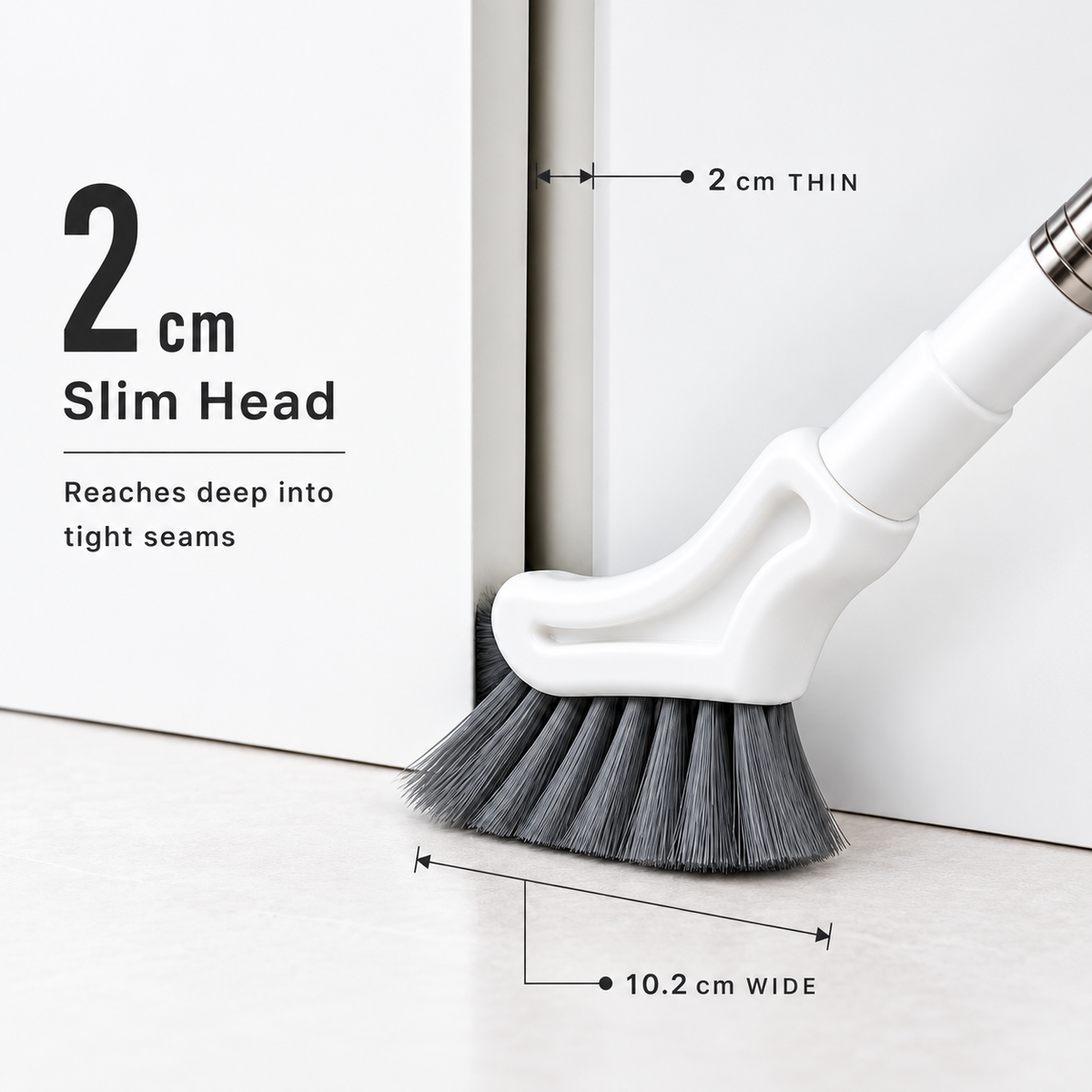 Extendable L-Shaped Crevice Cleaning Brush