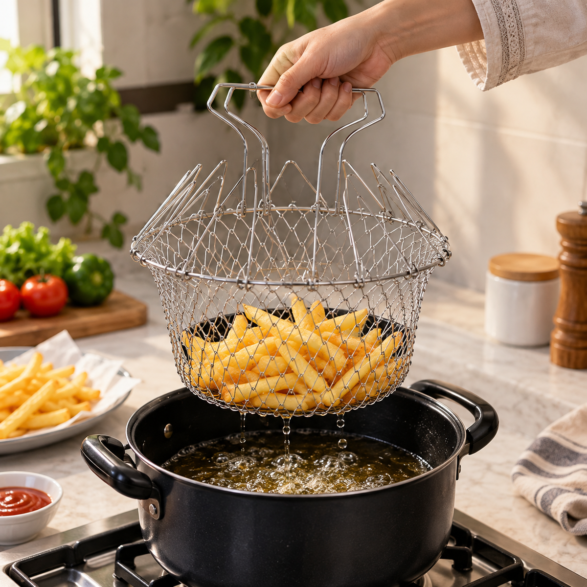 Multifunctional 12 in 1 Folding Frying Chef Basket