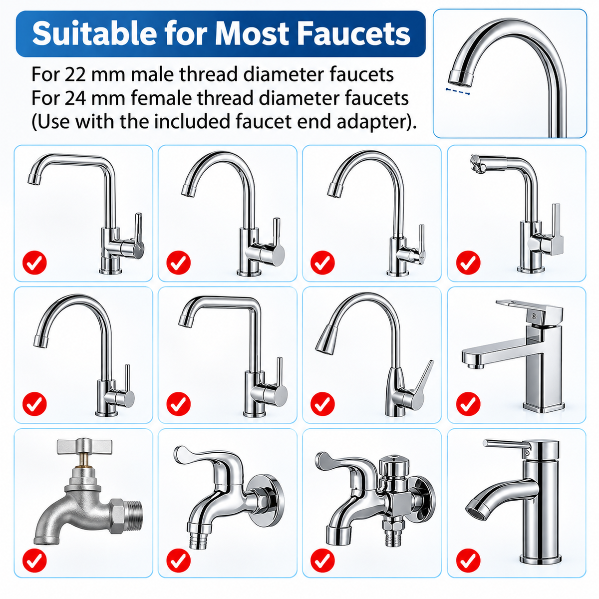 360° Rotating Faucet Water Filter Aerator