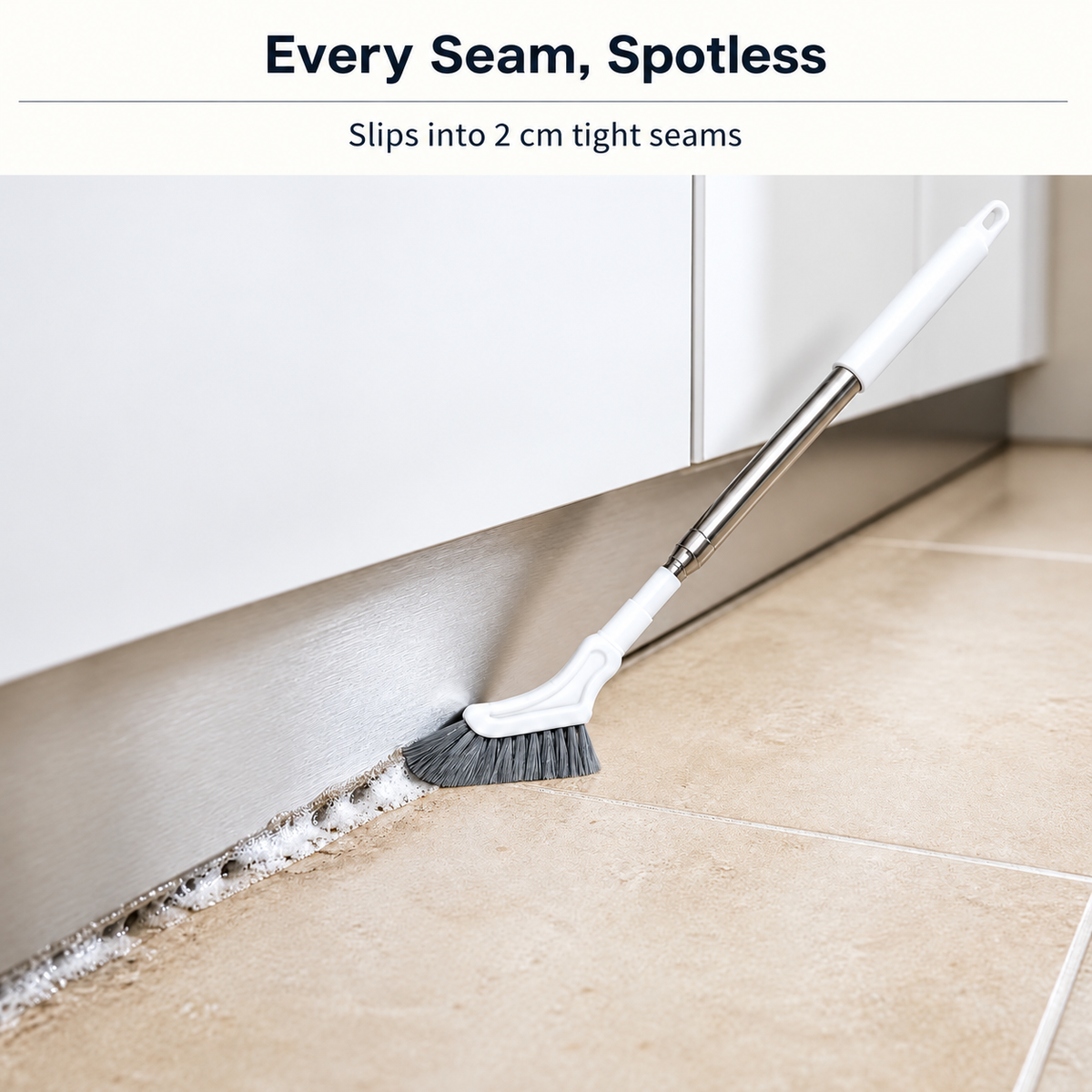 Extendable L-Shaped Crevice Cleaning Brush