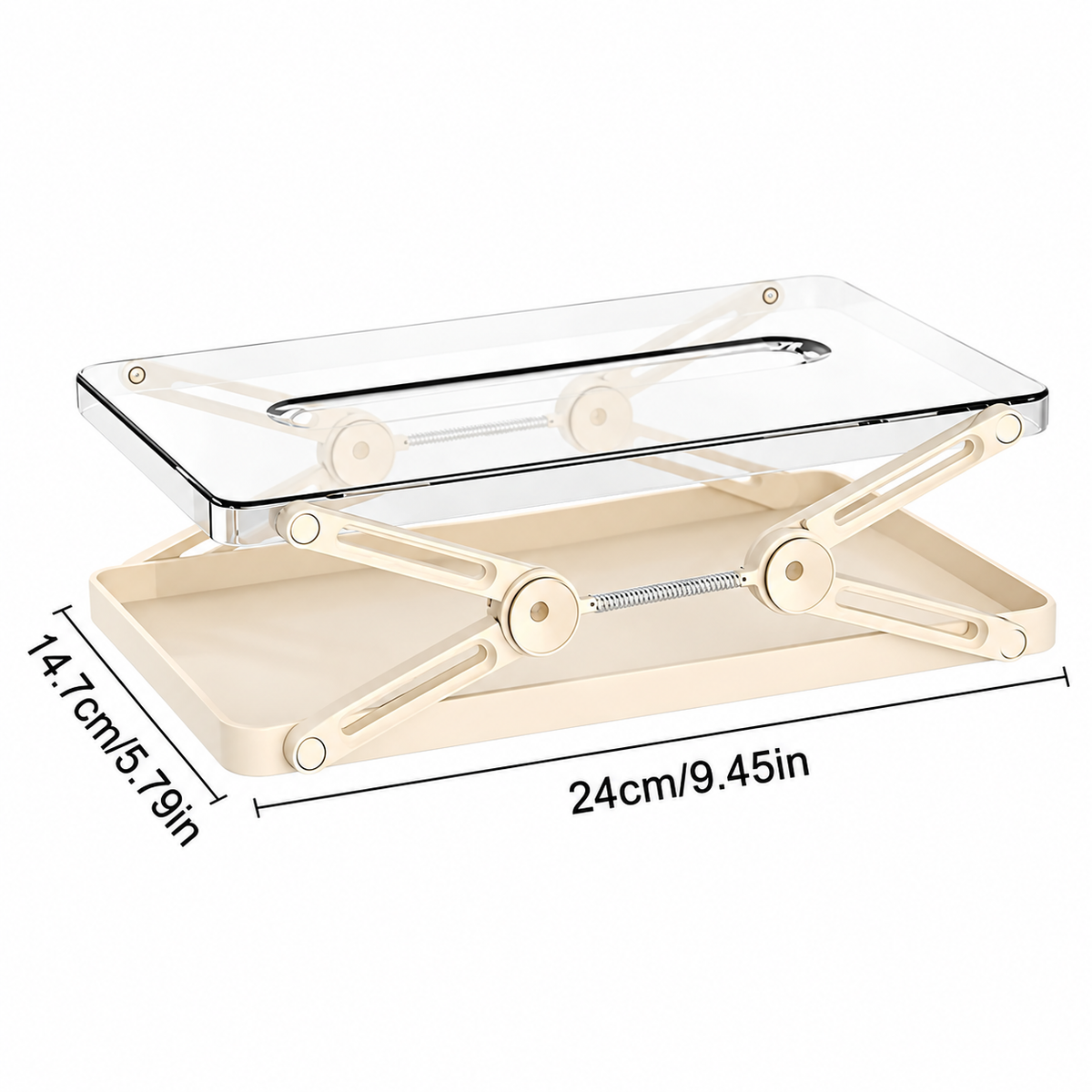 Adjustable Tissue Box Holder with Spring Lift