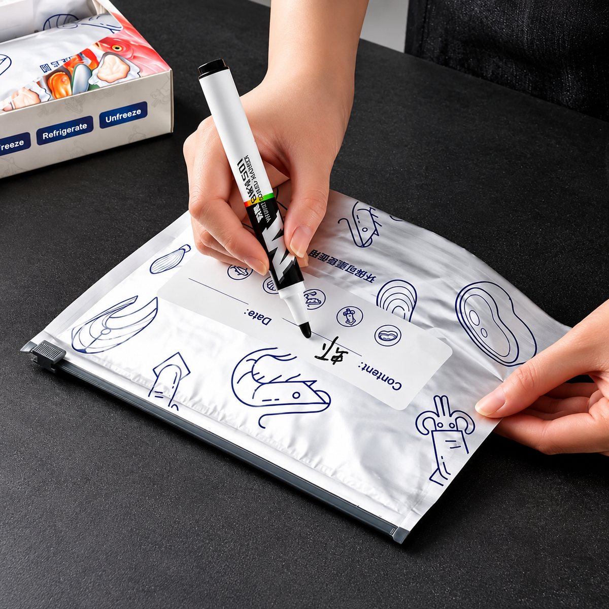 Reusable Aluminum Food Storage Bags with Zipper Seal