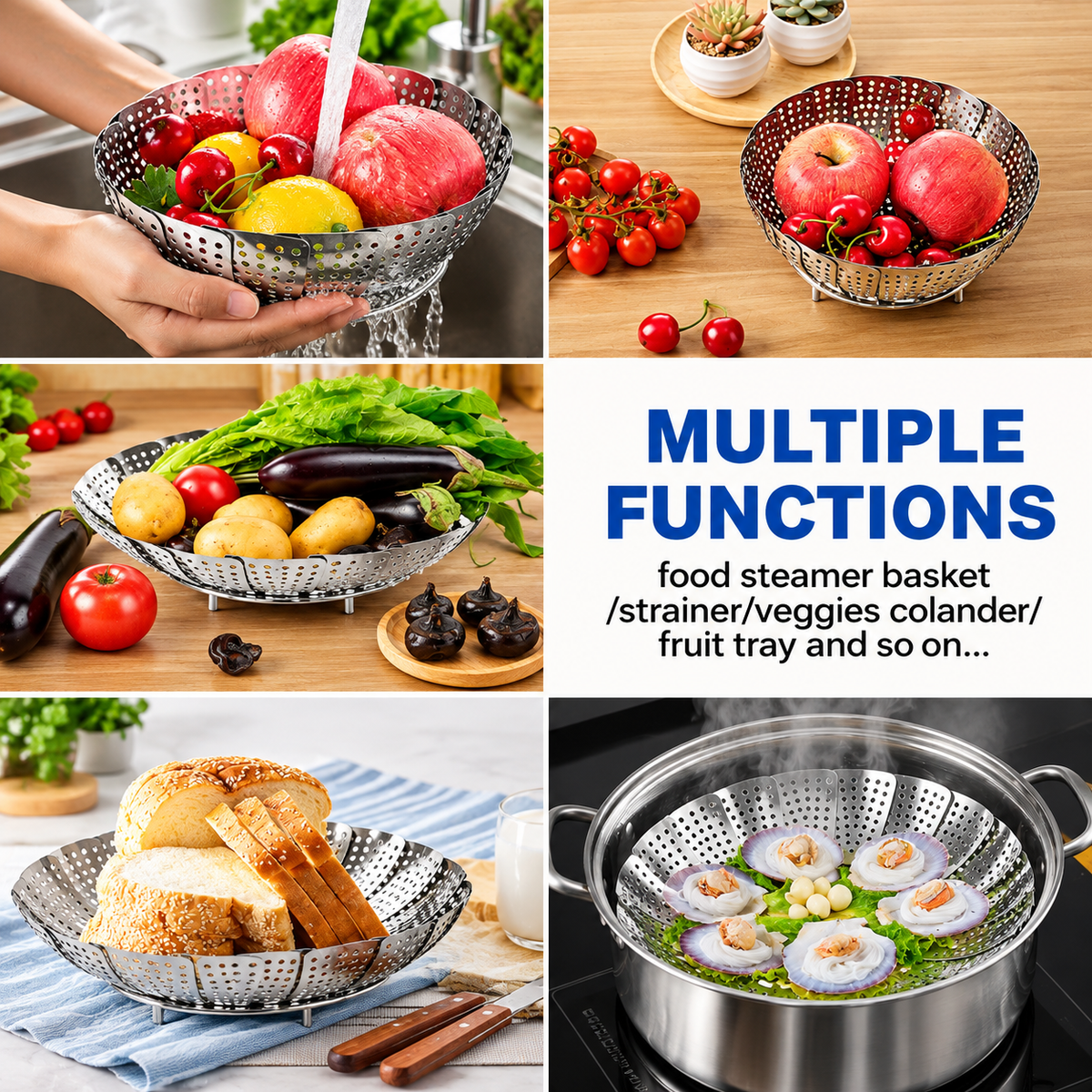 Multifunctional Stainless Steel Steamer