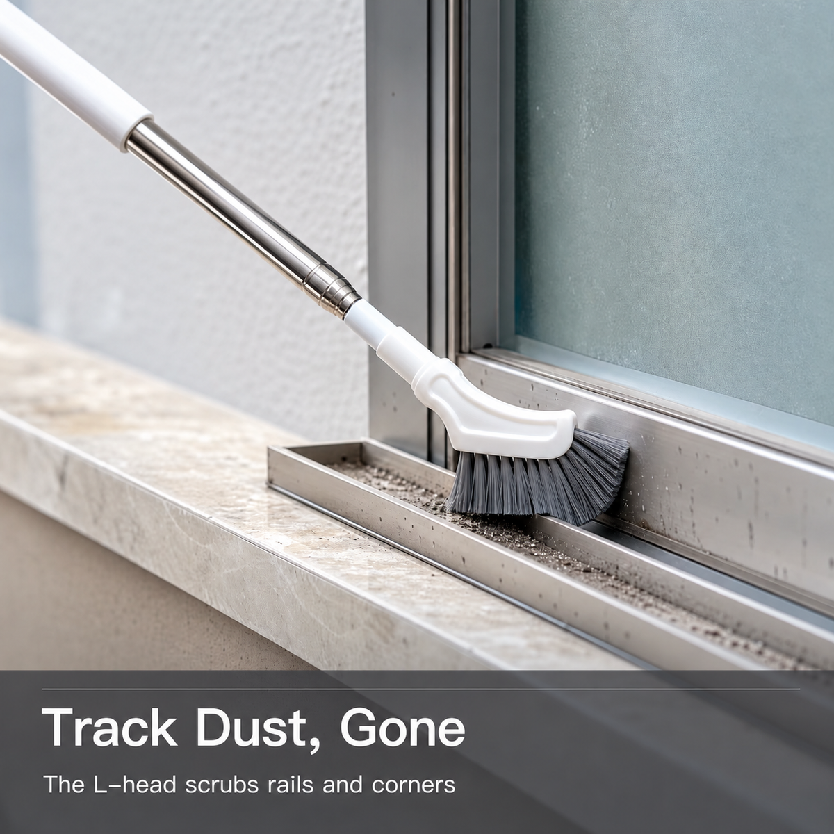 Extendable L-Shaped Crevice Cleaning Brush