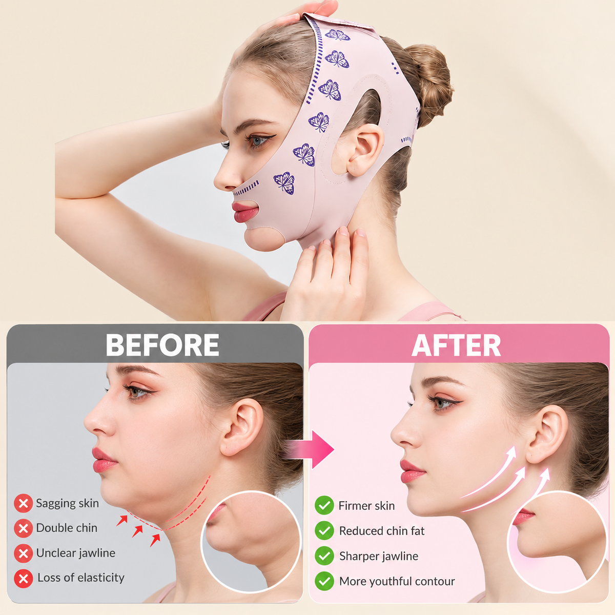 Face Lifting Strap – Facial Contouring & Jawline Shaping Beauty Mask