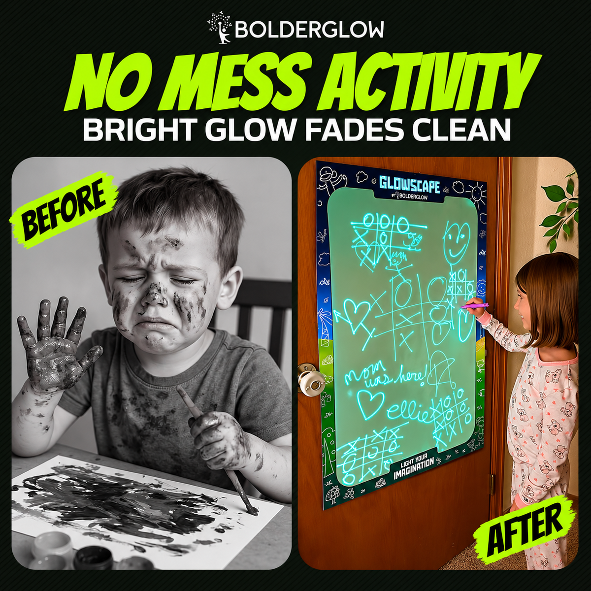 GlowScape Reusable Glow-in-the-Dark Drawing Board