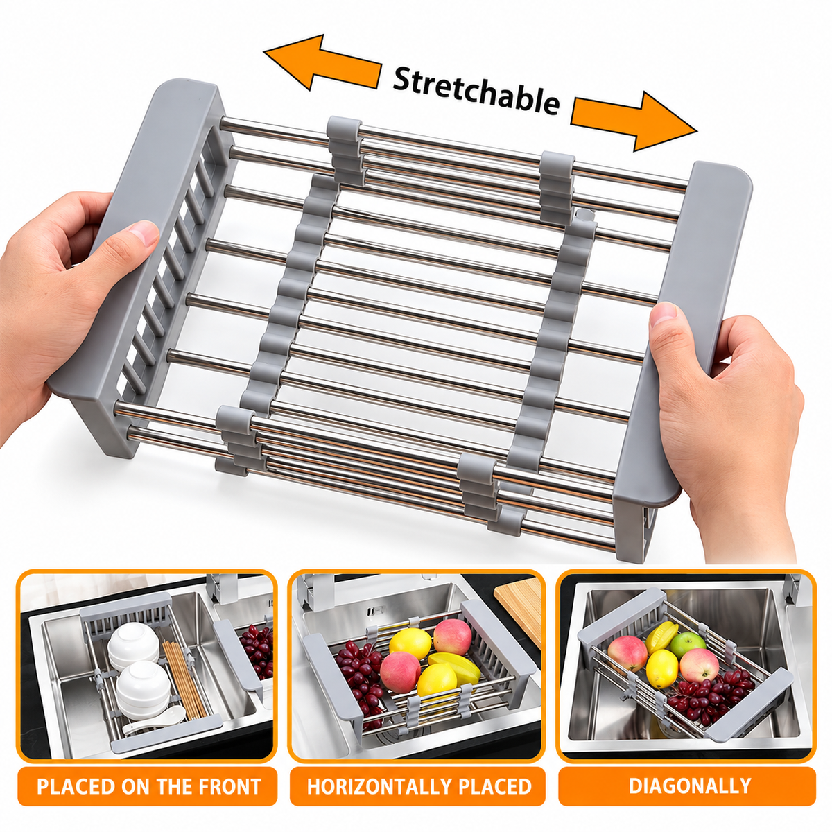 Adjustable Sink Drain Rack