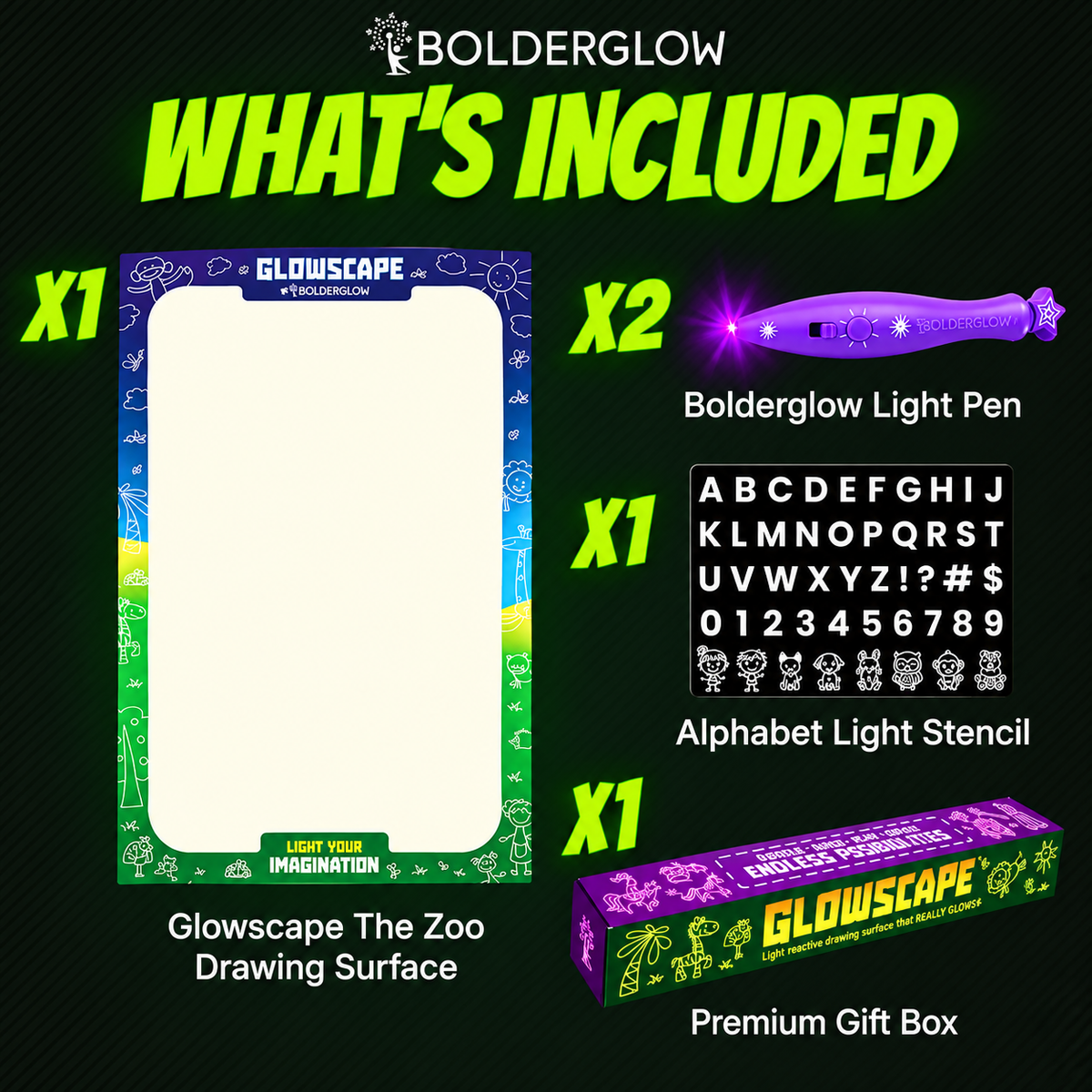 GlowScape Reusable Glow-in-the-Dark Drawing Board