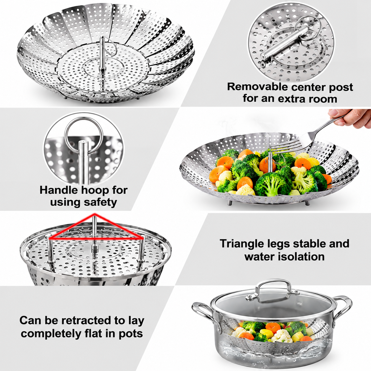 Multifunctional Stainless Steel Steamer