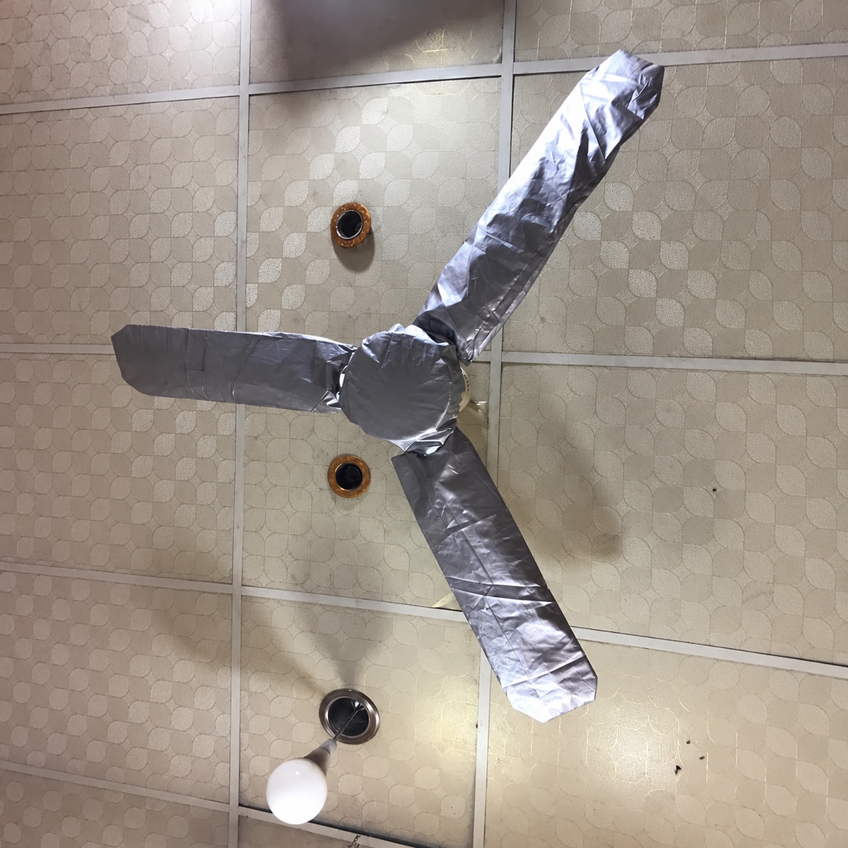 Silver Ceiling Fan Dust Cover