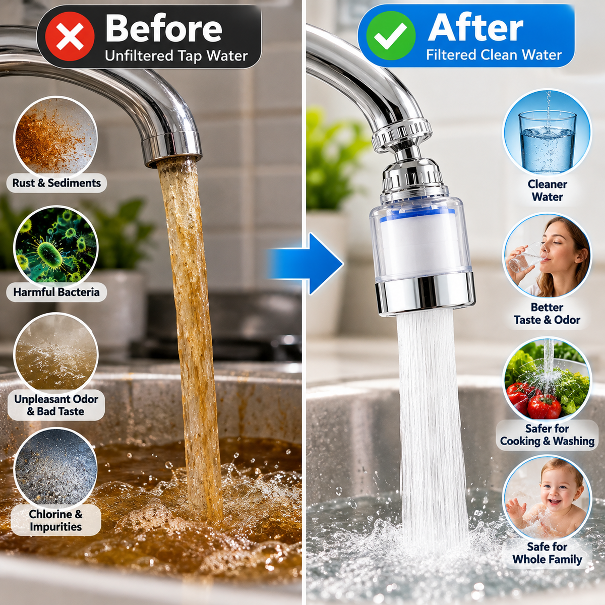 360° Rotating Faucet Water Filter Aerator