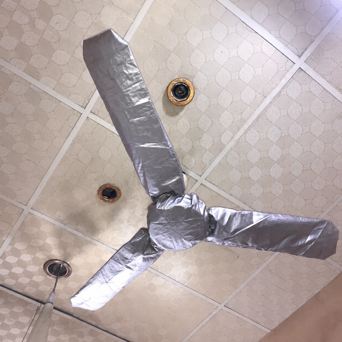 Silver Ceiling Fan Dust Cover