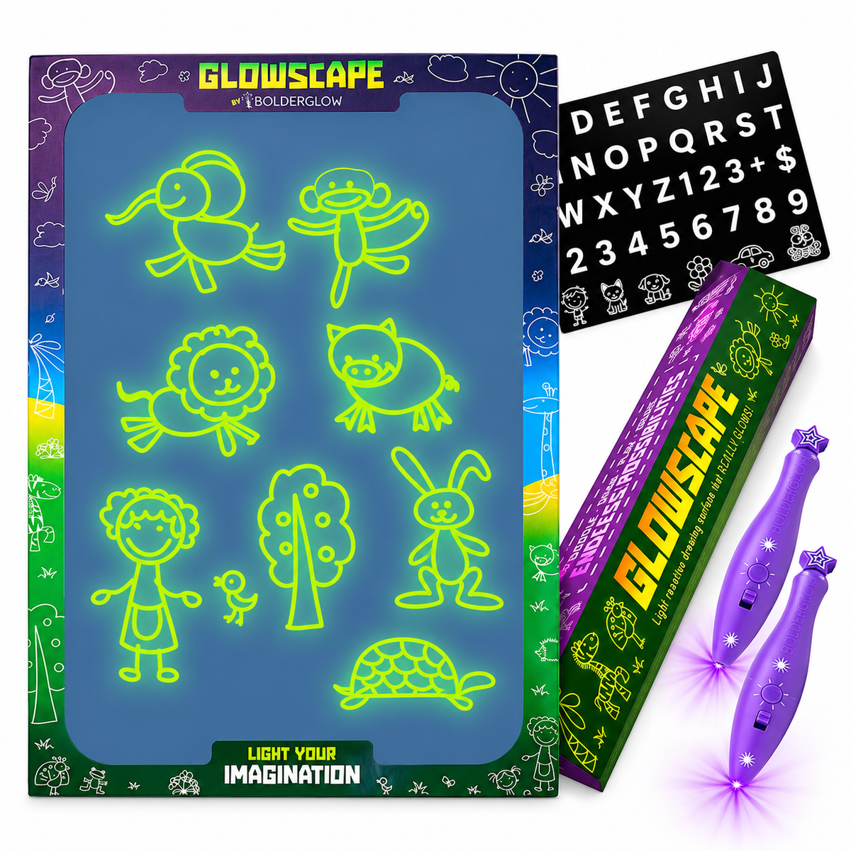 GlowScape Reusable Glow-in-the-Dark Drawing Board