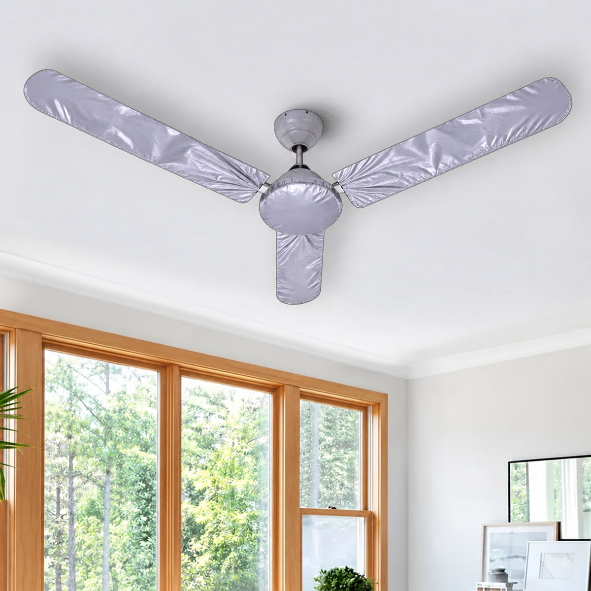 Silver Ceiling Fan Dust Cover