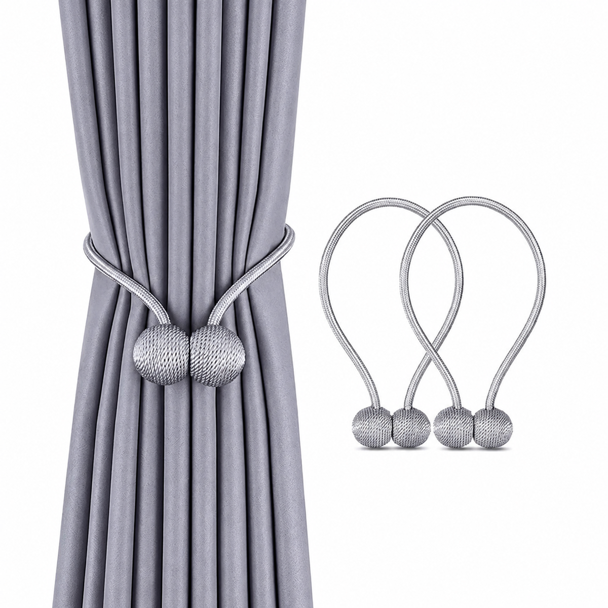 Magnetic Curtain Tiebacks – Elegant Rope Curtain Holdbacks