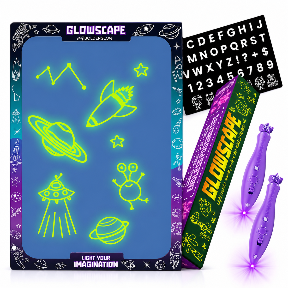 GlowScape Reusable Glow-in-the-Dark Drawing Board