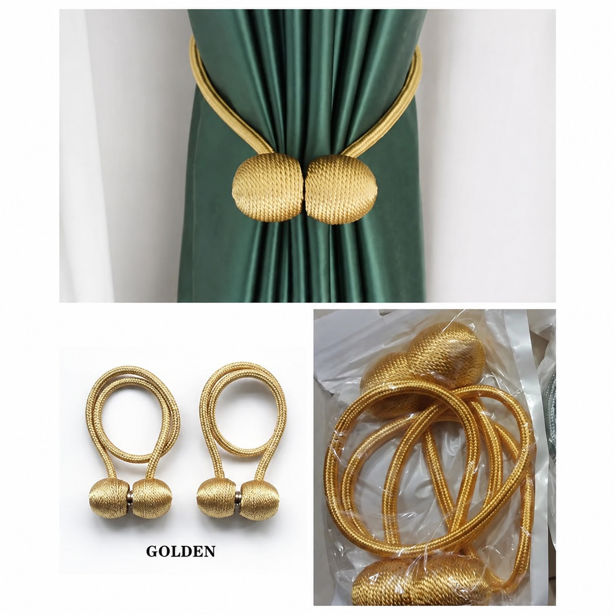 Magnetic Curtain Tiebacks – Elegant Rope Curtain Holdbacks