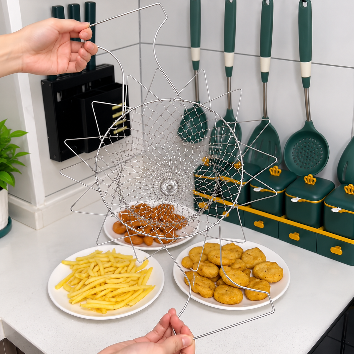 Multifunctional 12 in 1 Folding Frying Chef Basket