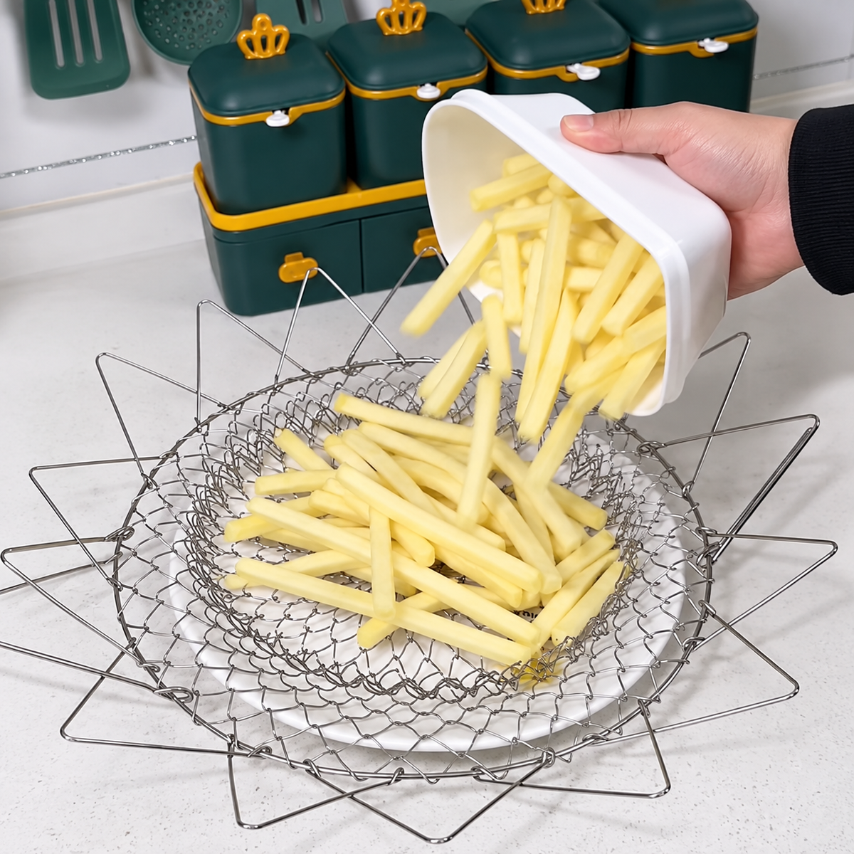 Multifunctional 12 in 1 Folding Frying Chef Basket