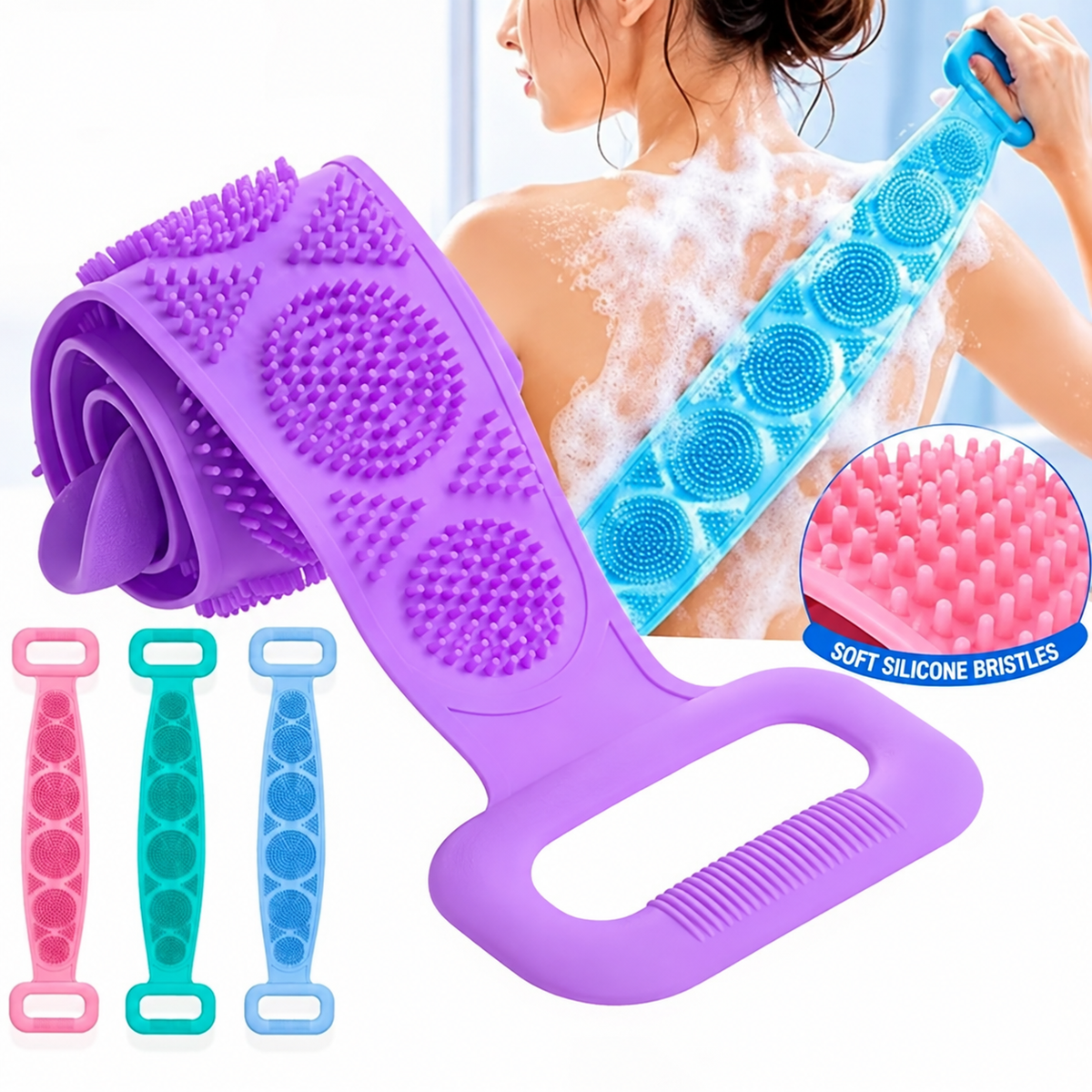 Silicone Back Scrubber – Deep Clean Body Brush