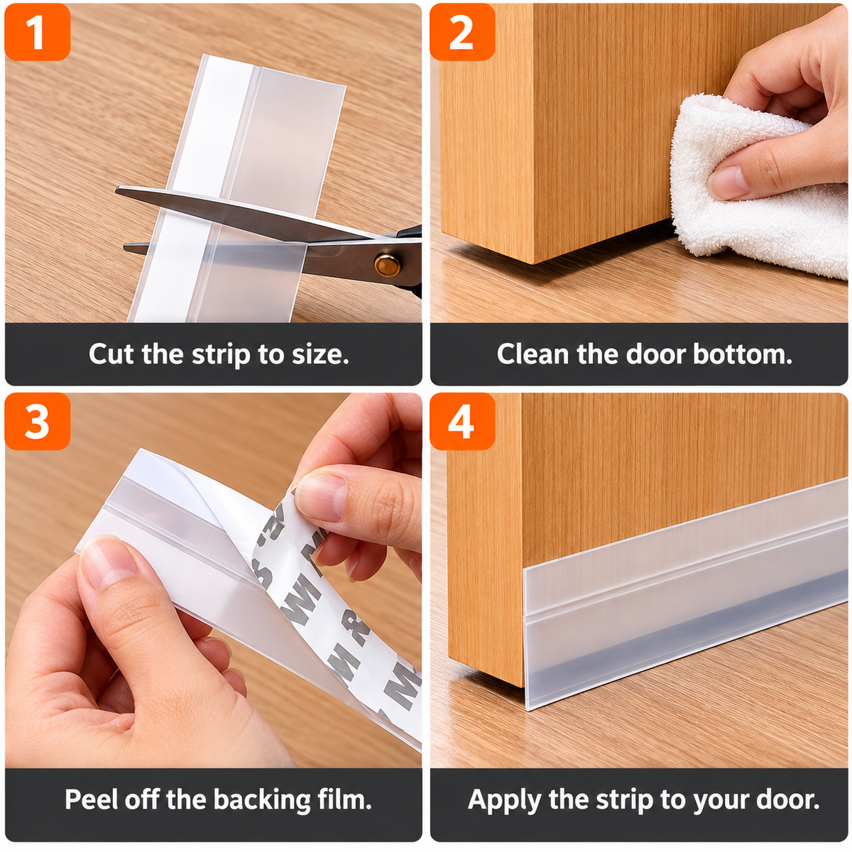 Transparent Silicone Door Bottom Seal Strip