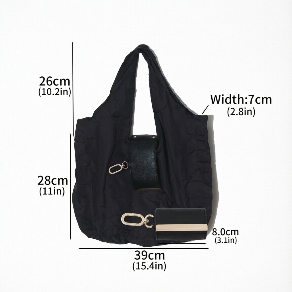 Foldable Tote Bag with Clip-On Case