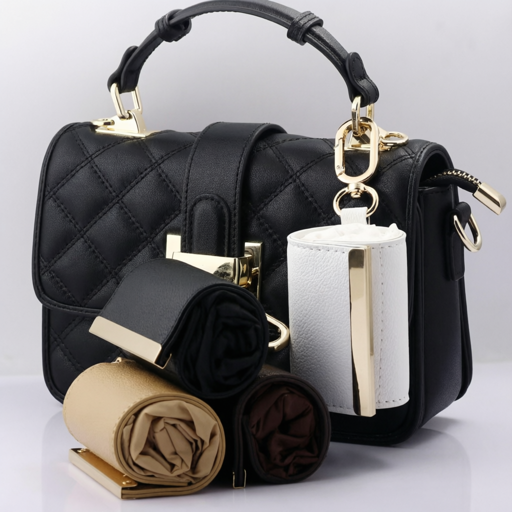 Foldable Tote Bag with Clip-On Case