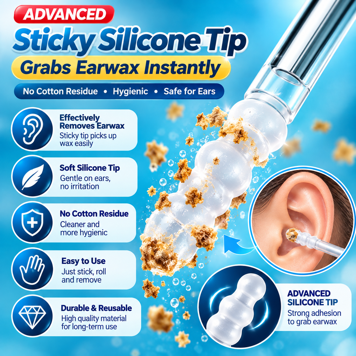 Soft Silicone Ear Cleaning Stick
