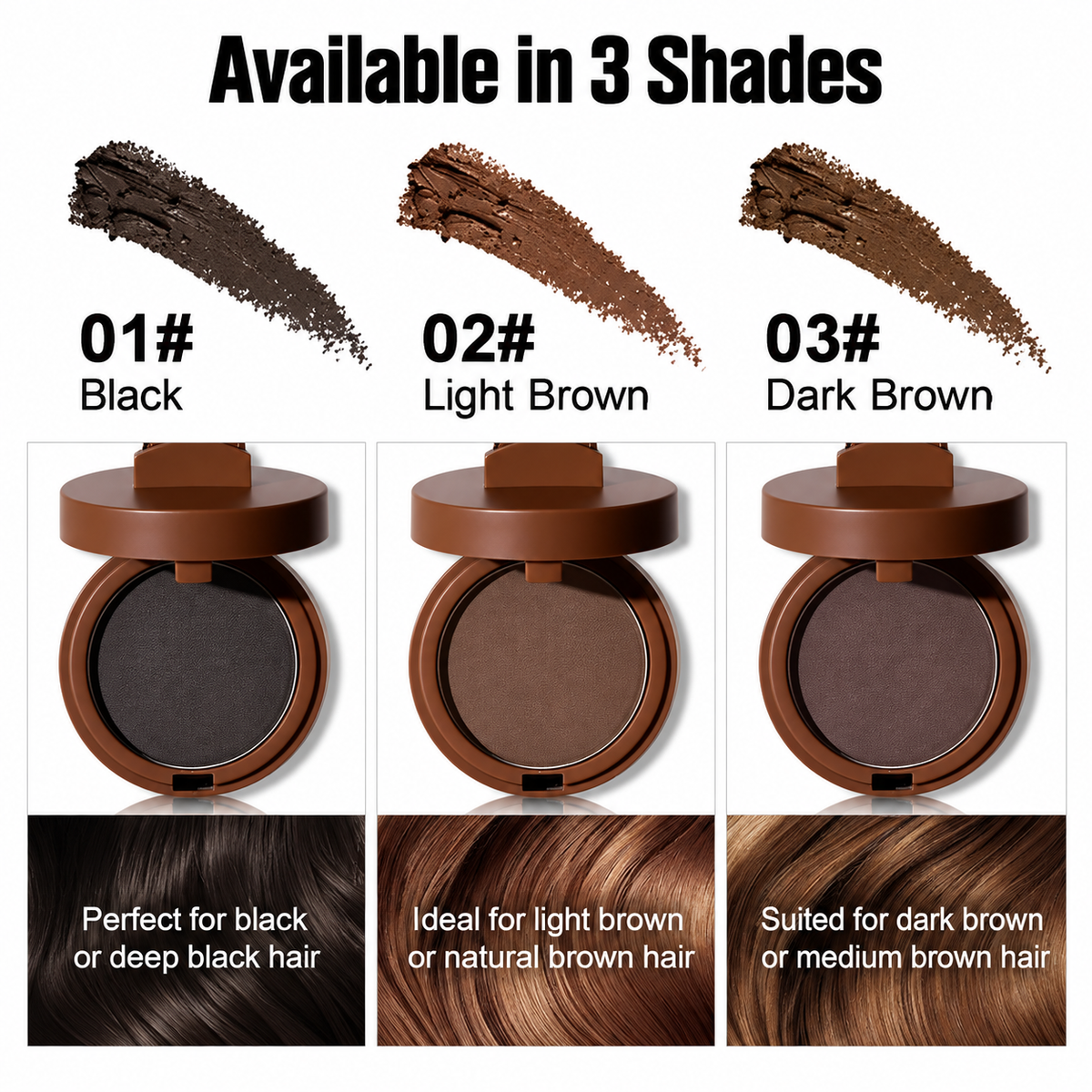 BOB High Dense Hairline Powder – Hair Concealer 3 Shades