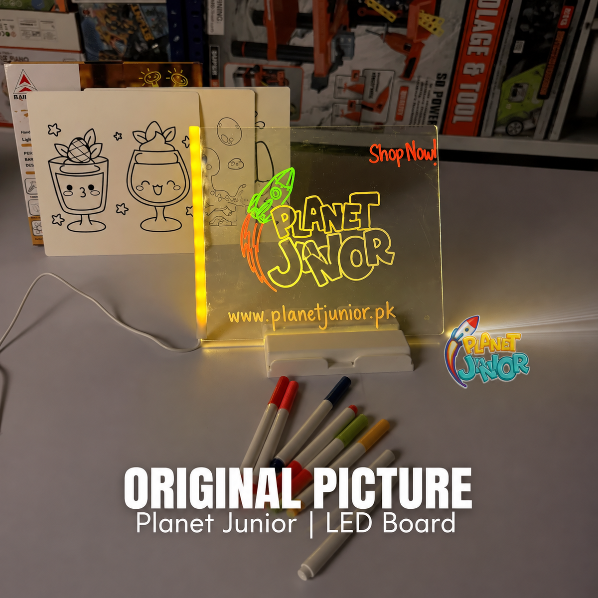 DIY Acrylic LED Writing Board – Glow Drawing Lamp with 7 Pens