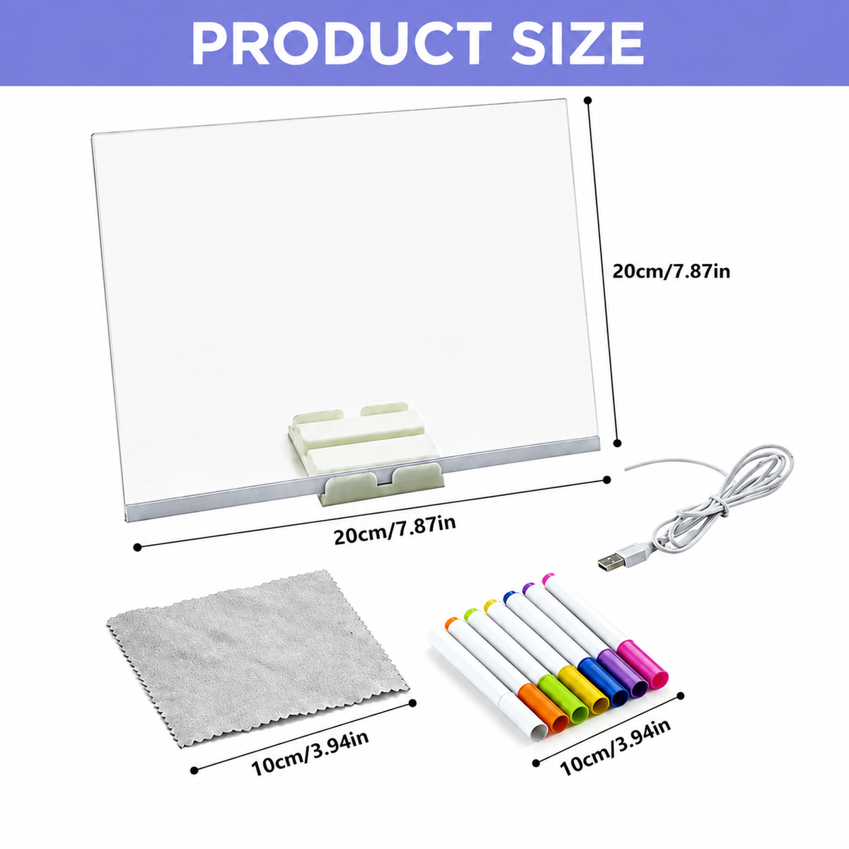 DIY Acrylic LED Writing Board – Glow Drawing Lamp with 7 Pens