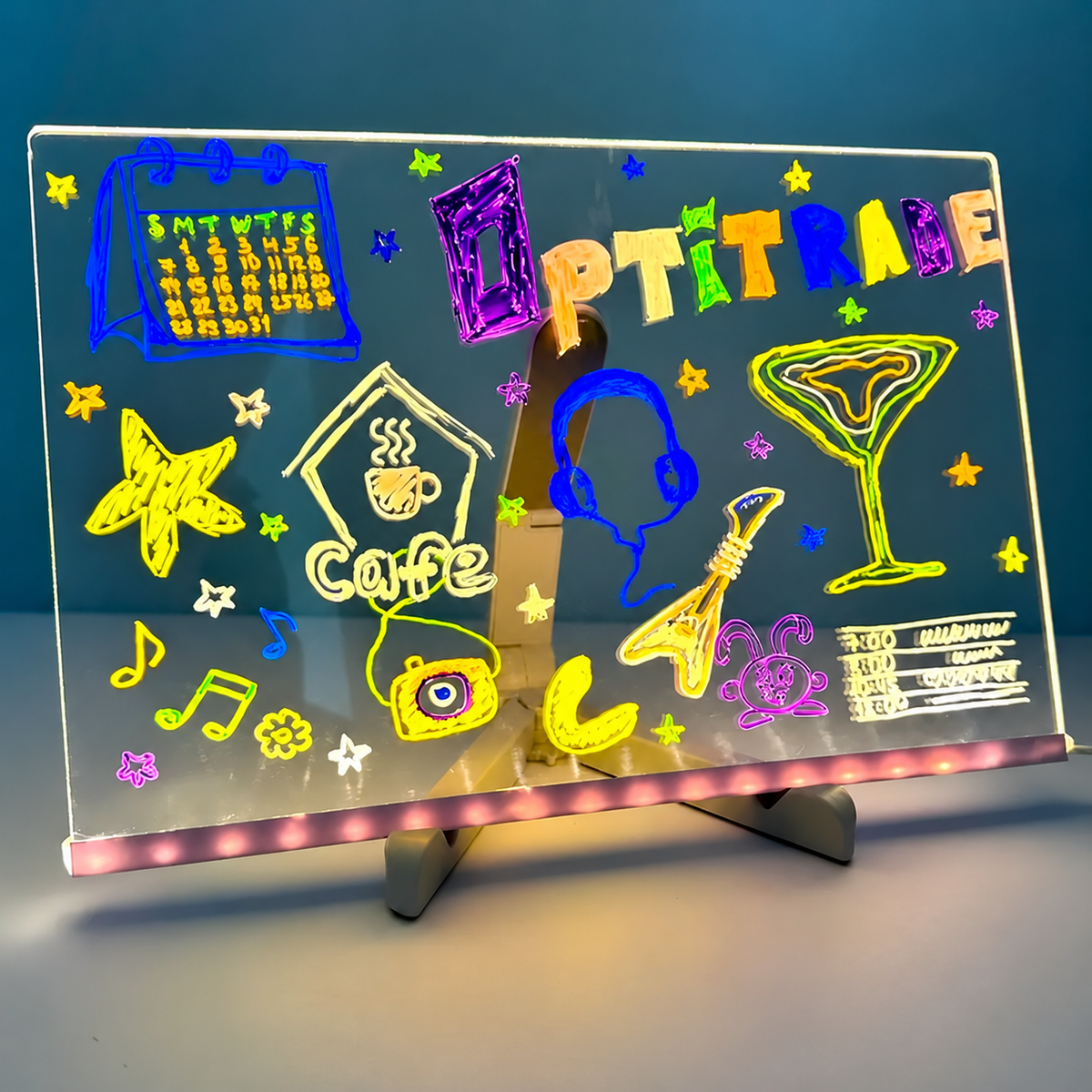DIY Acrylic LED Writing Board – Glow Drawing Lamp with 7 Pens
