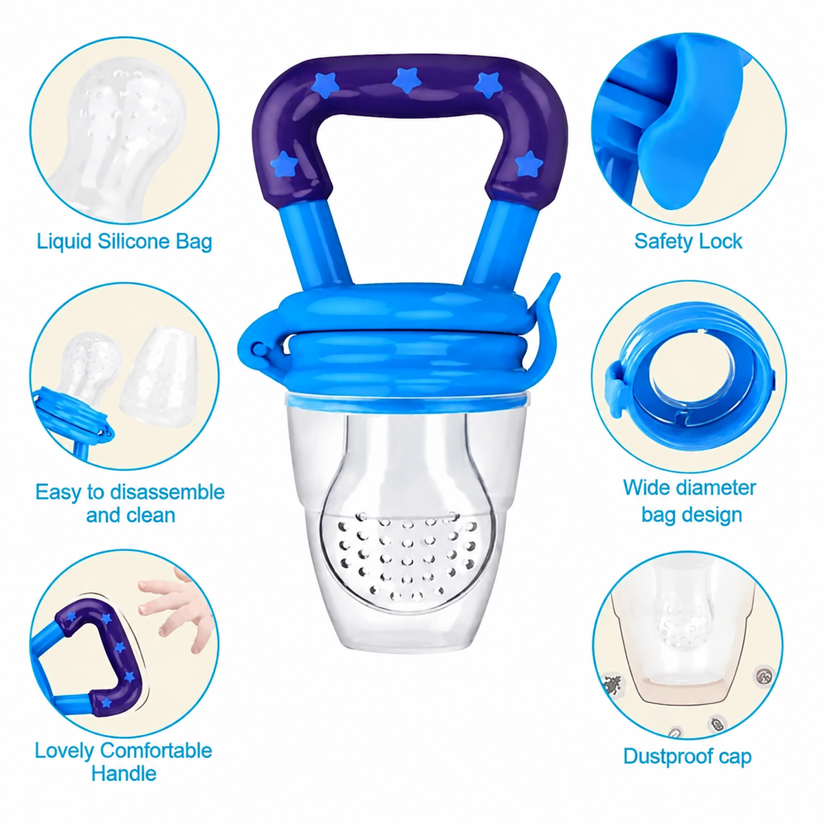 Baby Fruit Feeder Pacifier – Silicone Fresh Fruit Teething & Feeding Nibbler
