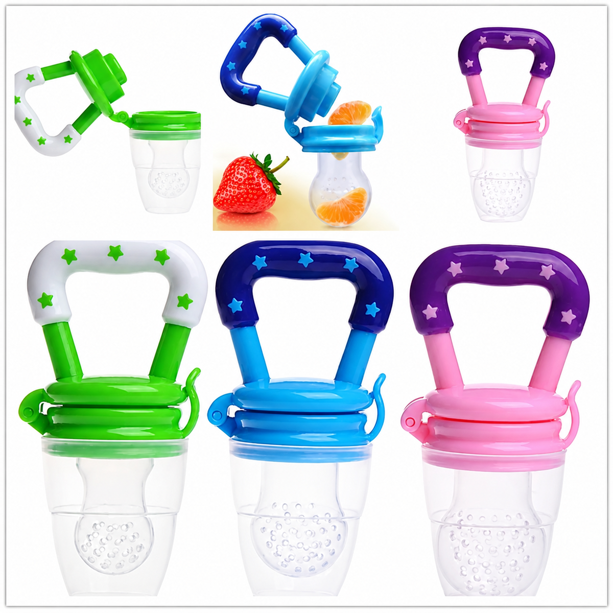 Baby Fruit Feeder Pacifier – Silicone Fresh Fruit Teething & Feeding Nibbler