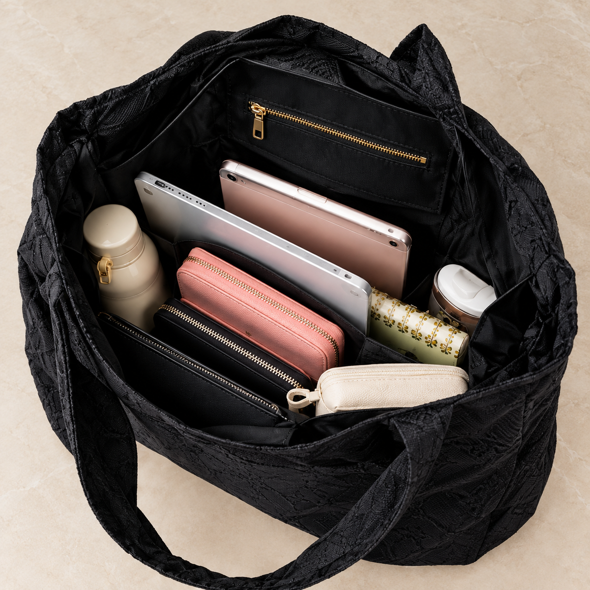 Foldable Tote Bag with Clip-On Case
