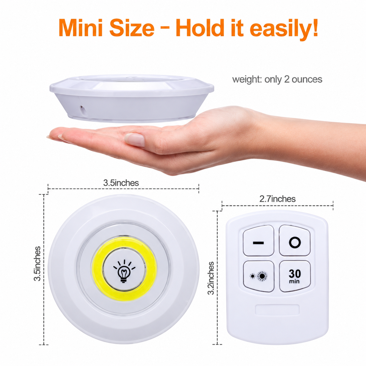 Wireless LED Puck Lights with Remote