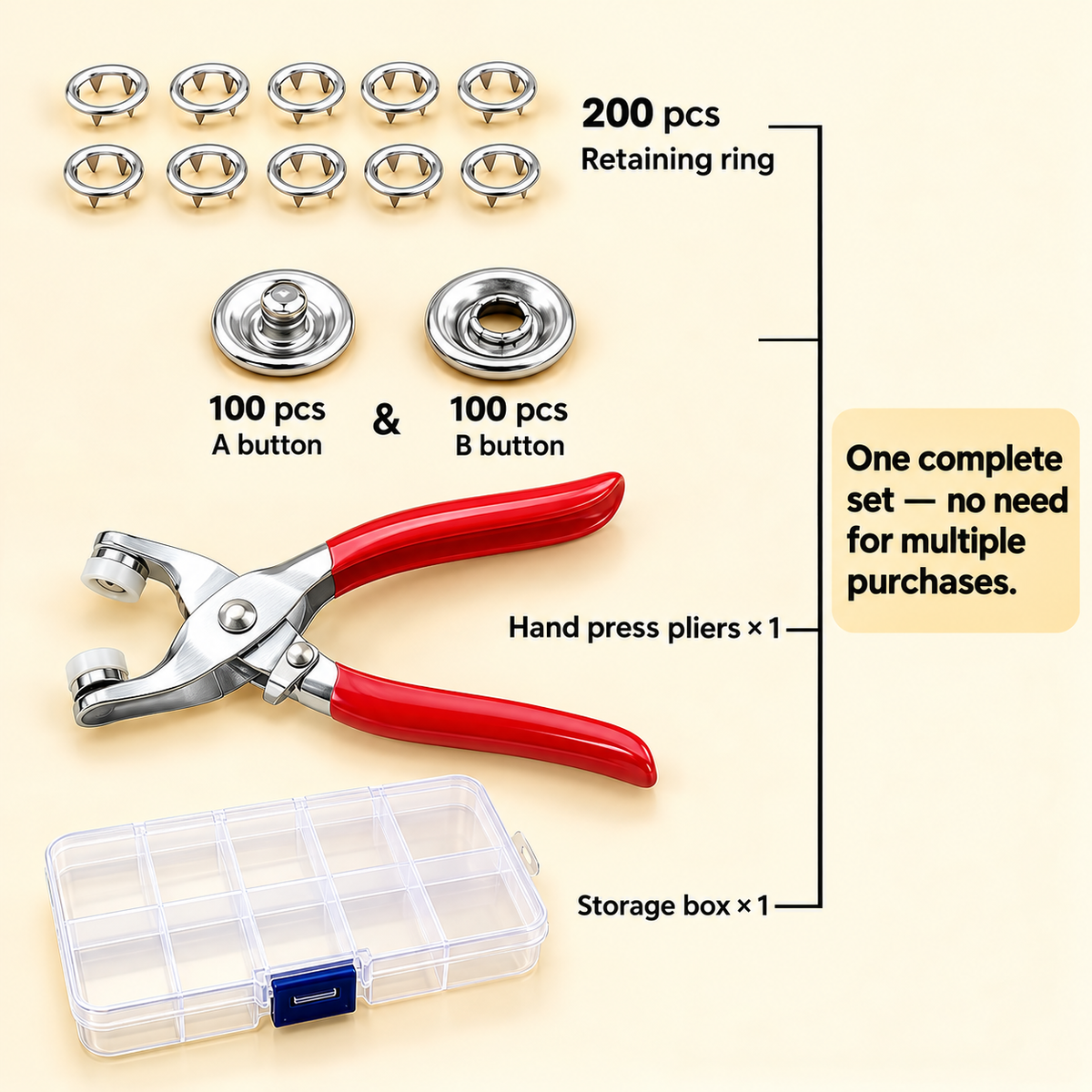 Snap Button Pliers Kit – With Buttons